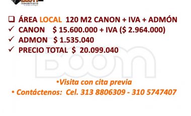ARRIENDO LOCAL 120 M2  EDIFICIO FLORMORADO USAQUEN