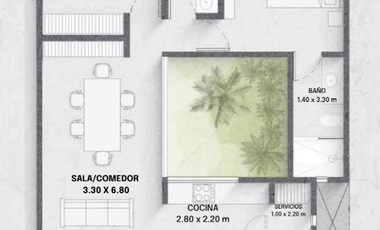 Departamento(2R PA) en Venta en Emana en Conkal