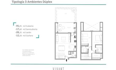 3 Ambientes en Duplex - Cochera - Amenities Premium