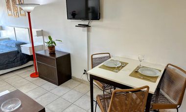 Departamento monoambiente amoblado y equipado super luminoso