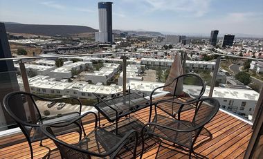 Renta Penthouse Amueblado, Habitarea Residencial. Santa Fe Juriquilla