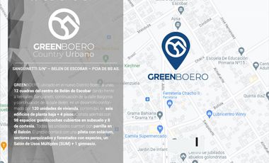 Departamento en  Green Boero con parrilla propia