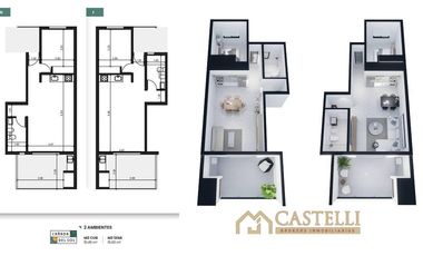 Venta departamentos de pozo financiados, cañada del sol 2 ambientes con jardín galería y parrilla