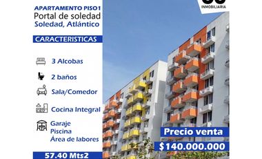 se vende apartamento piso 1 portal de soledad