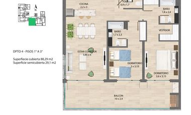 Venta - Departamento - Piso 3 Dpto 304  - 2 Dormitorios - Av. Steffenelli 1100 - Neuquén