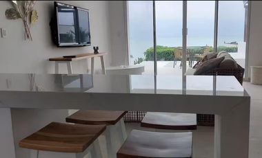 Departamento Frente al Mar en Jama, dentro de Urb. Privada