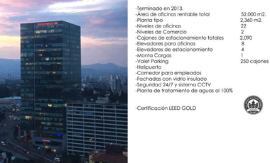 Venta  o Renta de oficina en la torre Espacio Santa Fe