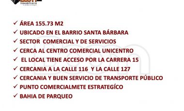 ARRIENDO LOCAL CARRERA 15 CON CLL 119
