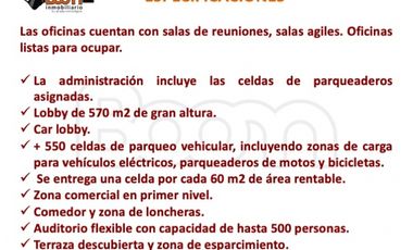 ARRIENDO OFICINA 812 M2 AMOBLADA EN FIC 48 MEDELLIN