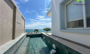 CASA SIN AMOBLAR FRENTE AL MAR EN ALQUILER -URB CIUDAD DEL MAR MANTA