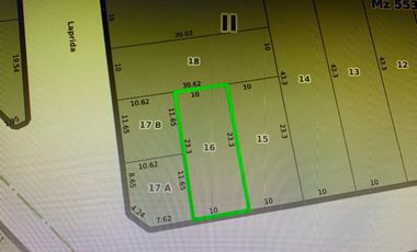 Lote  en  Venta - 10 x 23,30 - Zonf -  U1a2 - Ramos Mejia