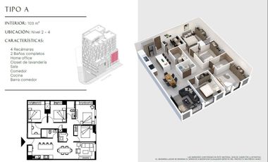 DEPARTAMENTE EN VENTA EN DISTRITO TEC SUR