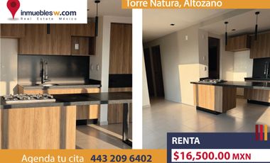 DEPARTAMENTO EN RENTA EN TORRE NATURA ALTOZANO, MORELIA