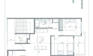 Departamento 2 ambientes con balcon al frente en Bernal centro