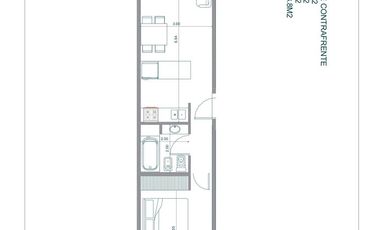 Departamento 2 ambientes con balcon al frente en Bernal centro