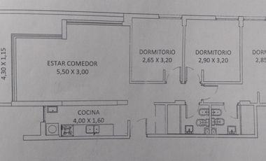 Departamento en venta - 3 Dormitorios 2 Baños - 80Mts2 - Castelar
