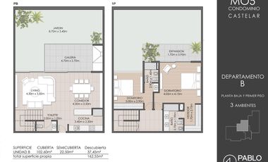 DUPLEX DE TRES AMBIENTES - EN PLANTA BAJA  CON JARDIN PROPIO