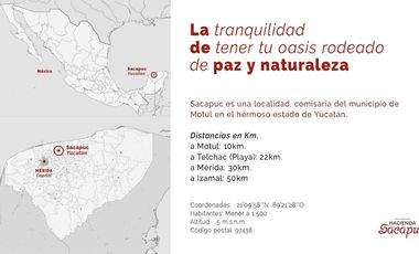VentaTerreno Campestre, Sacapuc, Motul Yucatán