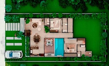 Villa en Tulum Country Club con Financiamiento – Alberca privada, campo de golf y seguridad 24/7