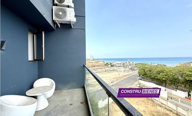 Loft amoblado vista al mar en Barbasquillo, Edif. Diamante, Manta