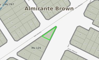 Terreno en venta - 267Mts2 - Almirante Brown