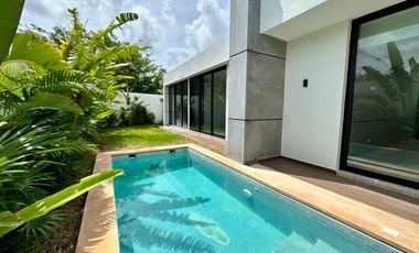 Casa moderna en renta con alberca y amenidades – Conkal, Mérida