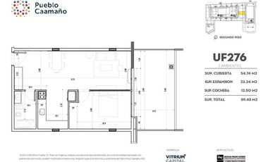 Departamento en Pozo 1 amb  UF 179 entrega Diciembre 2025 Pueblo Caamaño