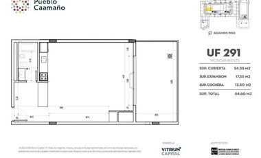 Departamento en Pozo 1 amb  UF 179 entrega Diciembre 2025 Pueblo Caamaño
