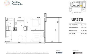 Departamento en Pozo 1 amb  UF 179 entrega Diciembre 2025 Pueblo Caamaño