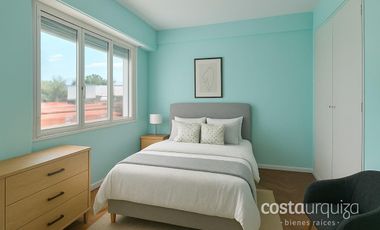 Departamento dos ambientes en Villa Martelli frente a la estación con parrilla en terraza común.