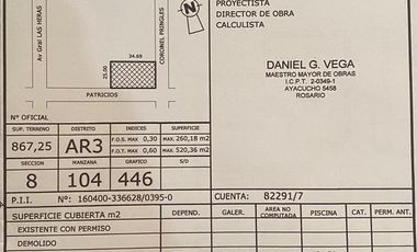 Venta terreno con proyecto aprobado - Funes