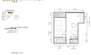 Departamento venta en el edificio Bosques, Puertos / Escobar