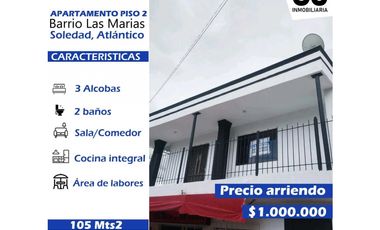 Se arrienda apartamento piso 2 - Barrio las marias - soledad