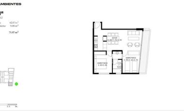 Departamento 3 Ambientes con cochera - Vicente López - Domus Parque