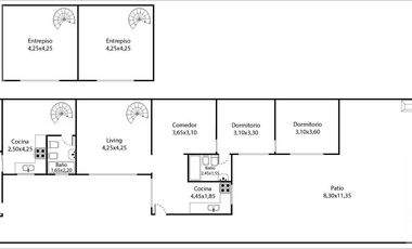 VENTA  DE DOS CASAS  EN LOTE PROPIO CON QUINCHO Y PATIO, JOVELLANOS 1400,BARRACAS