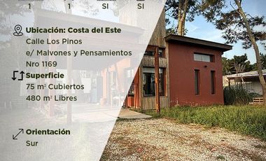 Monoambiente con terreno propio en Costa del Este - Los Pinos e/ Malvones y Pensamientos  al 1169