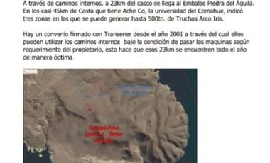 Estancia 22300 has. PIEDRA DEL AGUILA. Departamento de COLLON CURA. Provincia de Neuquén u$s 600 x Ha