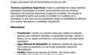 Estancia 22300 has. PIEDRA DEL AGUILA. Departamento de COLLON CURA. Provincia de Neuquén u$s 600 x Ha