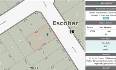 Lote Industrial 360 m2 - Garin - A mts. de Panamericana y Av. Constituyentes