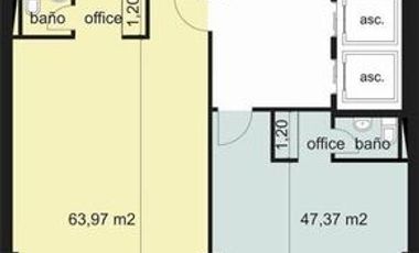 Oficina al contrafrente con cochera cubierta CON RENTA