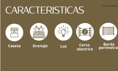 Terreno en pre venta en Atlixco Puebla, desde 418 m2