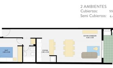 2 amb a estrenar con cochera en San Isidro - excelente orientación