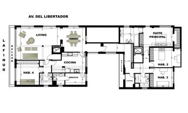 Venta | Lafinur 3300 | 4 dorm | Cochera | Gran Vista | Balcon | Palermo Chico