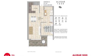 Departamento 1 dormitorio con amenities - Alvear 1200 - Rosario Parque | Venta