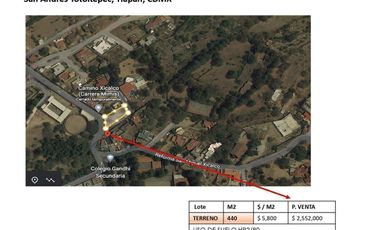 Terreno en venta en San Andrés Totoltepec, Tlalpan