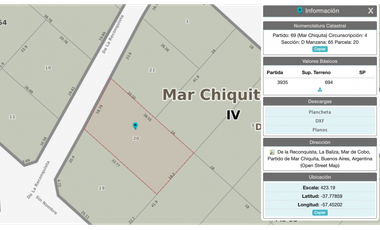 Lote en venta en Mar de Cobo