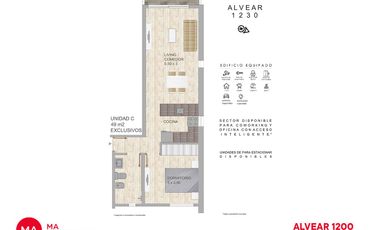 Departamento 1 dormitorio con amenities - Alvear 1200 - Rosario Parque | Venta