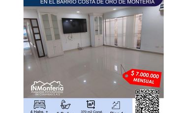ARRIENDO DE CASA EN EL BARRIO COSTA DE ORO DE MONTERIA