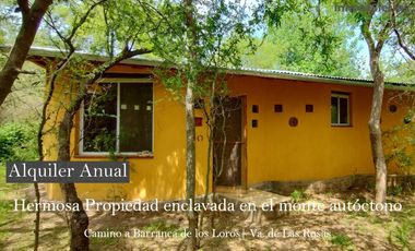 ALQUILER ANUAL | VILLA DE LAS ROSAS Hermosa Propiedad sustentable | Traslasierra