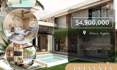 Casa en venta en Atlixco Puebla, villas con Alberca privada y amenidades.